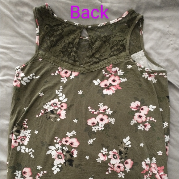 Torrid Olive Floral Sleeveless Lacey Top (size 2X) - Picture 3 of 9